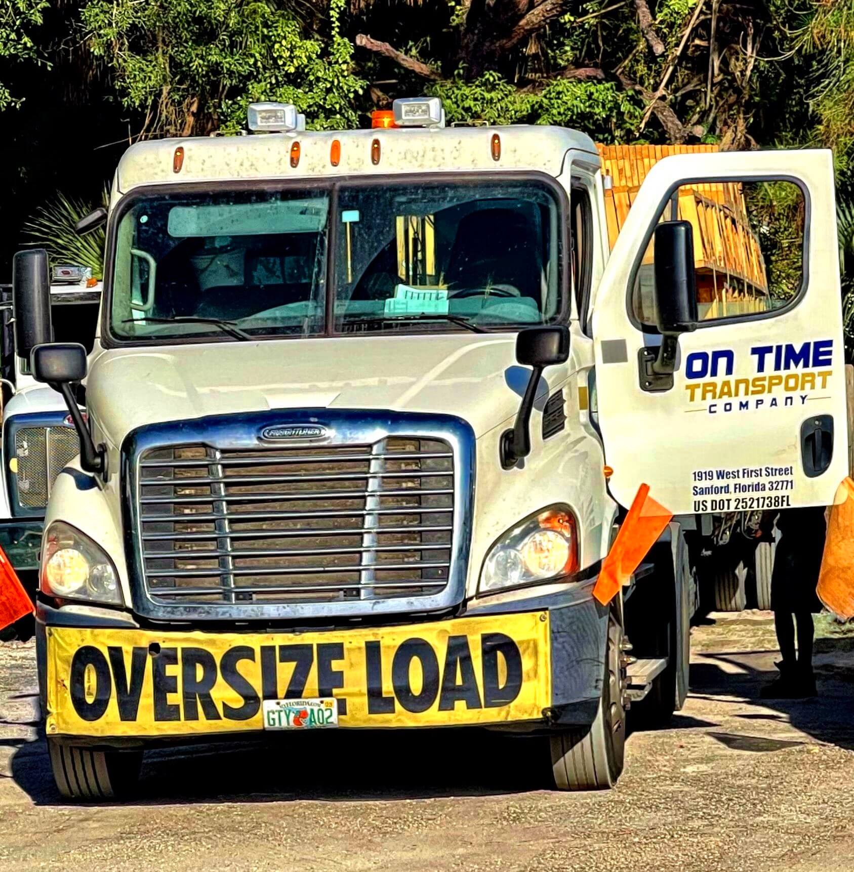 Front view of a cargo truck